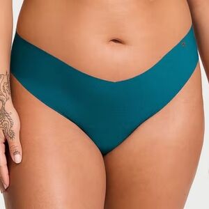 Victoria's Secret Teal Green No-Show Thong Panty Size Xsmall